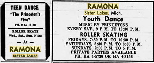 Ramona Ballroom/Dance Pavilion at Sister Lakes - 07 Sep 1962 Ads